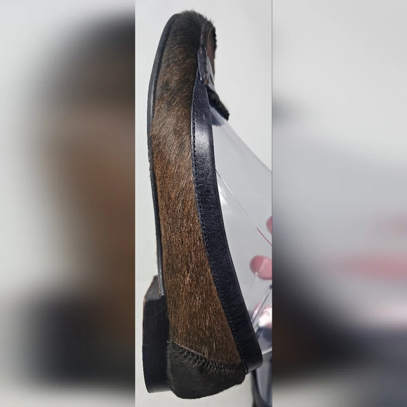 Cole Haan Women's Calf Hair Black Brown Slip On Penny Loafers Size 6 EUC *RARE* - Picture 5 of 12